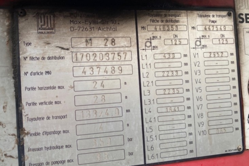 Putzmeister M 36-4 M28 2005 photo 14